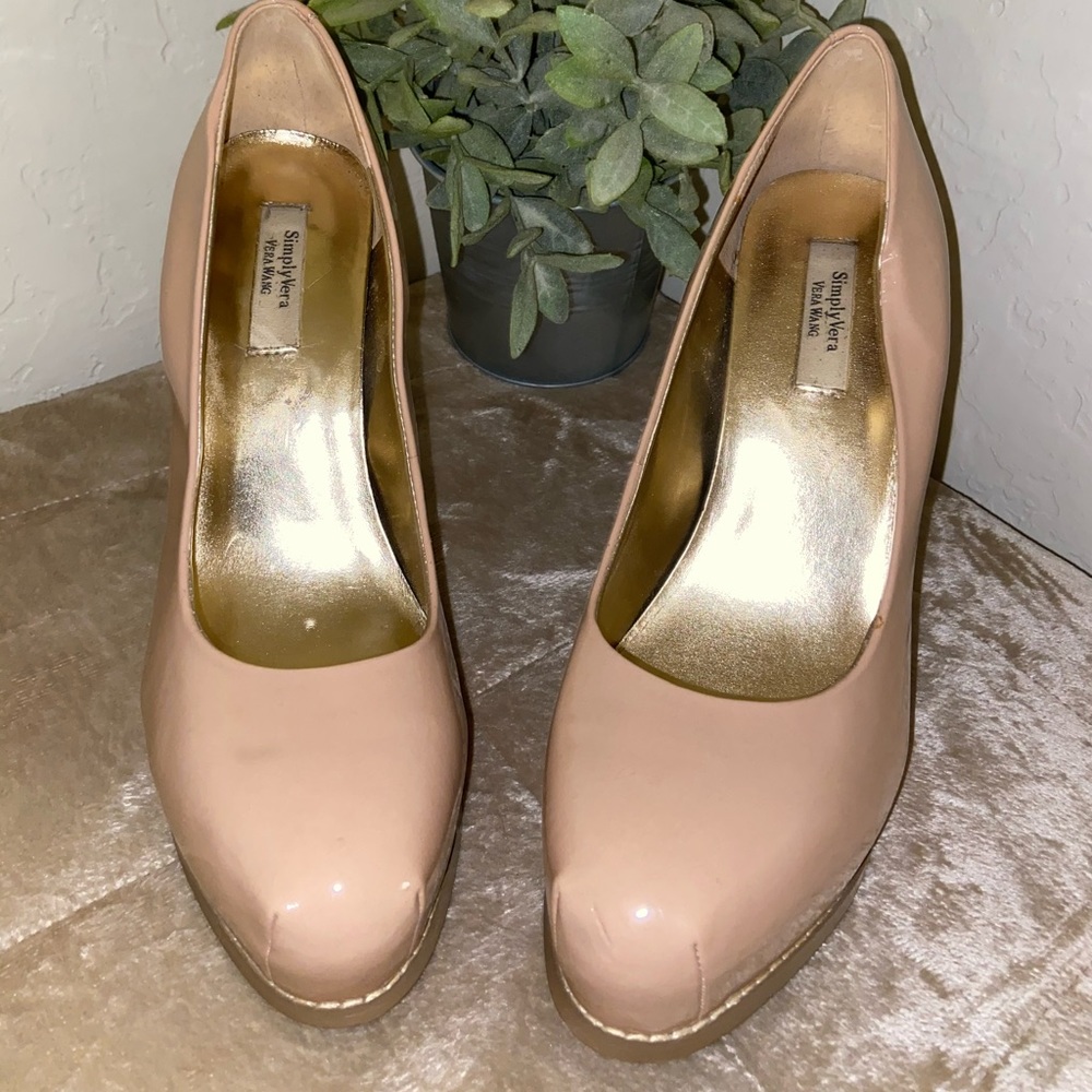 Blush Patent Leather Platform Pumps